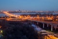 Voronezh highway. Transport interchange with overpass and bridge