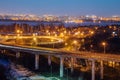 Voronezh highway. Transport interchange with overpass and bridge