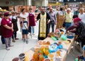 Priest at the celebration of Honey Savior of Central Voronezh Market