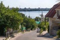 Voronezh, Russia - August 23. 2018. View on Assumption Admiralty Church from street Decembrists