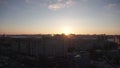 Voronezh, Russia - circa March 2017: Urban cityscape at sunset, Voronezh city