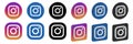 Set of Instagram logo icons