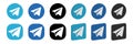 Set of Telegram logo icons