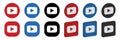 Set of YouTube logo icons