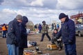 Voronezh, Russia - March 15, 2020: Flea market is a place where people sell old and antiques Royalty Free Stock Photo