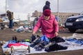 Voronezh, Russia - March 15, 2020: Flea market is a place where people sell old and antiques Royalty Free Stock Photo