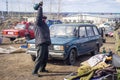 Voronezh, Russia - March 15, 2020: Flea market is a place where people sell old and antiques Royalty Free Stock Photo