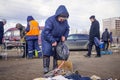 Voronezh, Russia - March 15, 2020: Flea market is a place where people sell old and antiques Royalty Free Stock Photo