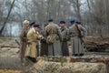 Participants of military-historical reconstruction, dedicated to combat action in 1941 during WWII.