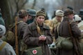 Participants of military-historical reconstruction, dedicated to combat action in 1941 during WWII