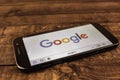 Voronezh. Russian Federation - may 3, 2019: Google logo on smartphone screen. Google is an American technology and online services Royalty Free Stock Photo