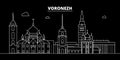 Voronezh silhouette skyline. Russia - Voronezh vector city, russian linear architecture, buildings. Voronezh travel