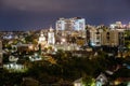 Voronezh skyline at night, aerial view Royalty Free Stock Photo