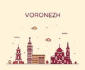 Voronezh skyline Voronezh Oblast Russia a vector Royalty Free Stock Photo