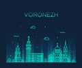 Voronezh skyline Voronezh Oblast Russia a vector Royalty Free Stock Photo