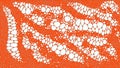 Voronoi abstract white pattern on orange background. 3d rendering