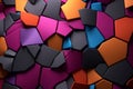 Layered Panels Multi-Colored Background Texture - Grooved Voronoi Block Abstract Design