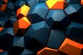 Fiery Blocks Background Texture - Obsidian Voronoi Rocky Abstract Design Royalty Free Stock Photo