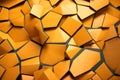 Bold Yellow Voronoi Block Texture - Segmented Abstract 3D Background