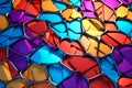 Vibrant Voronoi Block Texture - Colorful Stacked Chips Abstract 3D Background