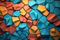 Vibrant Voronoi Block Texture - Colorful Smooth Rocks Abstract 3D Background