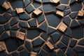 Vibrant Voronoi Block Texture - Wood and Stone Abstract 3D Background Royalty Free Stock Photo