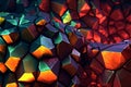 Vibrant Voronoi Block Texture - Glimmering Stone Abstract 3D Background Royalty Free Stock Photo