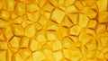 Voronoi Large Yellow Geometrical Polygonal Abstract Pattern Background 3D Illustration