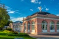 Vorontsov Manor. Northern service building greenhouse in Vorontsovo manor Vorontsov Park. September 2018, Moscow, Russia Royalty Free Stock Photo