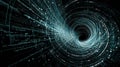Vortex of Code Strings Forming a Spiral Abstract Background in a Digital Environment Royalty Free Stock Photo