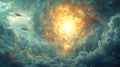 A vortex of flames in the clouds Royalty Free Stock Photo
