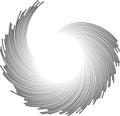 circle without one quarter of irregular rays vortex line tapering to the center Royalty Free Stock Photo