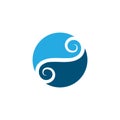 vortex wind logo icon wave and spiral vector