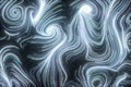 Vortical line pattern, glowing particles trails, 3d rendering