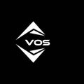 VOS abstract technology logo design on Black background. VOS creative initials letter logo concept