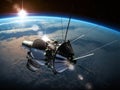 Voskhod 2 spacecraft at the Earth orbit. 3D Illustration. Royalty Free Stock Photo