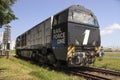 Vossloh locomotive from Rail Force One leaving shunting yard in the Port of Rotterdam Royalty Free Stock Photo