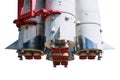 Vostok rocket engine nozzle at VDNKh, isolated on a white background