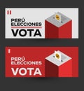 Vota Peru Elecciones, Vote Peruvian Elections spanish text design.