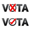 Vota, Vote spanish text, vector voting banner design