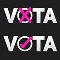 Vota, Vote spanish text, vector voting banner design