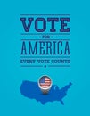 Vote For America Vintage Poster
