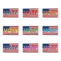 Vote American flag concept icon or logo, color set Royalty Free Stock Photo