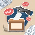 Vote awareness campaign with creative graphic elements. Vector illustration Royalty Free Stock Photo
