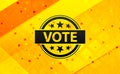 Vote badge icon abstract digital banner yellow background