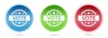 Vote badge icon glass round buttons set illustration Royalty Free Stock Photo