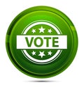 Vote badge icon glassy green round button illustration