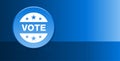 Vote badge icon glassy modern blue button abstract background