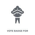 Vote badge for political elections icon from Political collection. Royalty Free Stock Photo