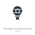 Vote badge for political elections icon vector. Trendy flat vote badge for political elections icon from political collection Royalty Free Stock Photo